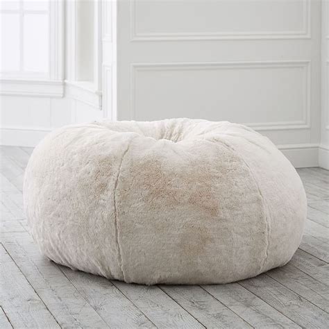 pottery barn teens bean bags|polar bear faux fur bag chair.